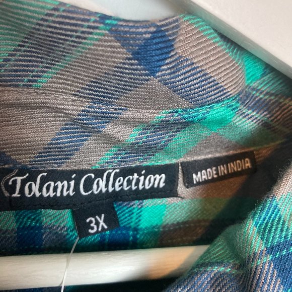 Tolani Collection Neicy Flannel Floral Long Sleeve Blouse Top 3X - Picture 7 of 7